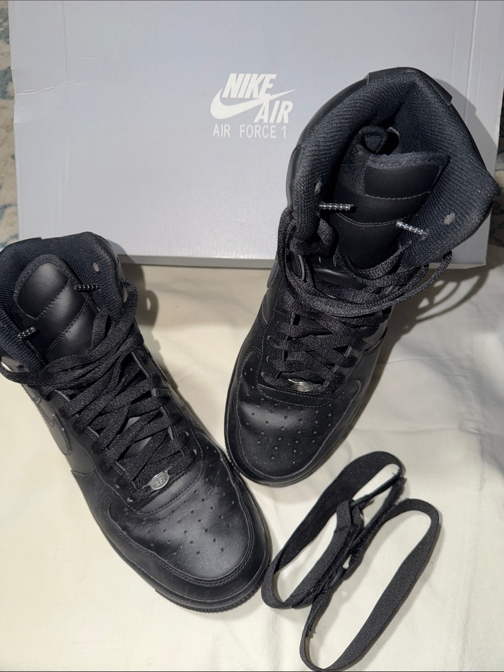 Nike Air Force 1 High-Top Black Sneakers